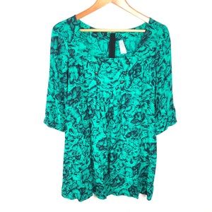 Anthropologie Maeve Dress Size 10 Green and Navy